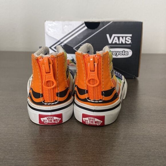 Vans X Crayola Toddler Sk8-Hi Zip Size 4 Shoes - Picture 4 of 8